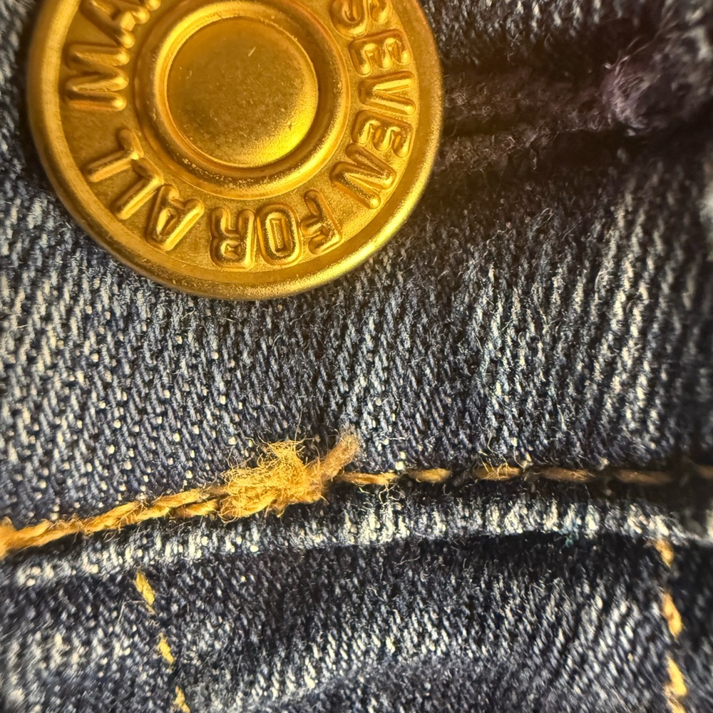 Vtg Seven7 For All Manking Women Rare Blue Jean Bootcut Cropped Retro Sexy Sz31 View 4